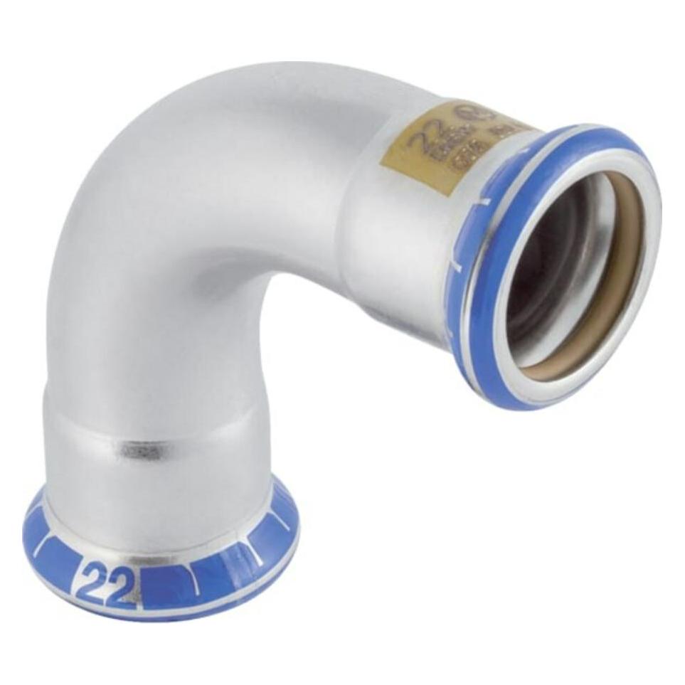Geberit Gas-Bogen Mapress 90Grad, Edelstahl, d= 22mm (Winkelverbindung) (63189097)