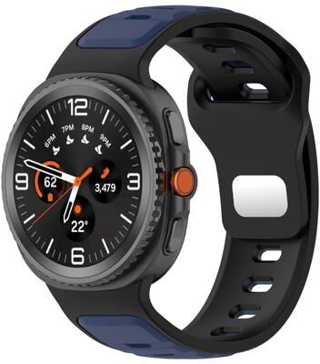 Everyday Crate Samsung Galaxy Watch8 Classic Silicone Watch Band Dual Color Adjustable Sport Strap black Blue