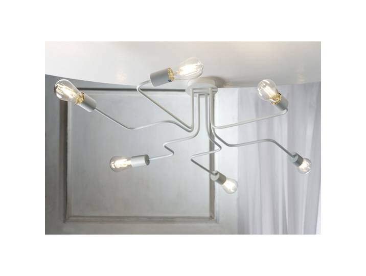 Plafonnier Dedalo 97 x 75 x 25cm Blanc/Blanc Matériau : Métal Surface en métal : Brossé Type de métal : Fer E27