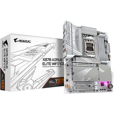 GIGABYTE Mainboard "X870 AORUS ELITE WIFI7 ICE Mainboard - Unterstützt AMD Ryzen 9000 CPUs", silber, B:8cm H:27,2cm T:33,7cm, Mainboards