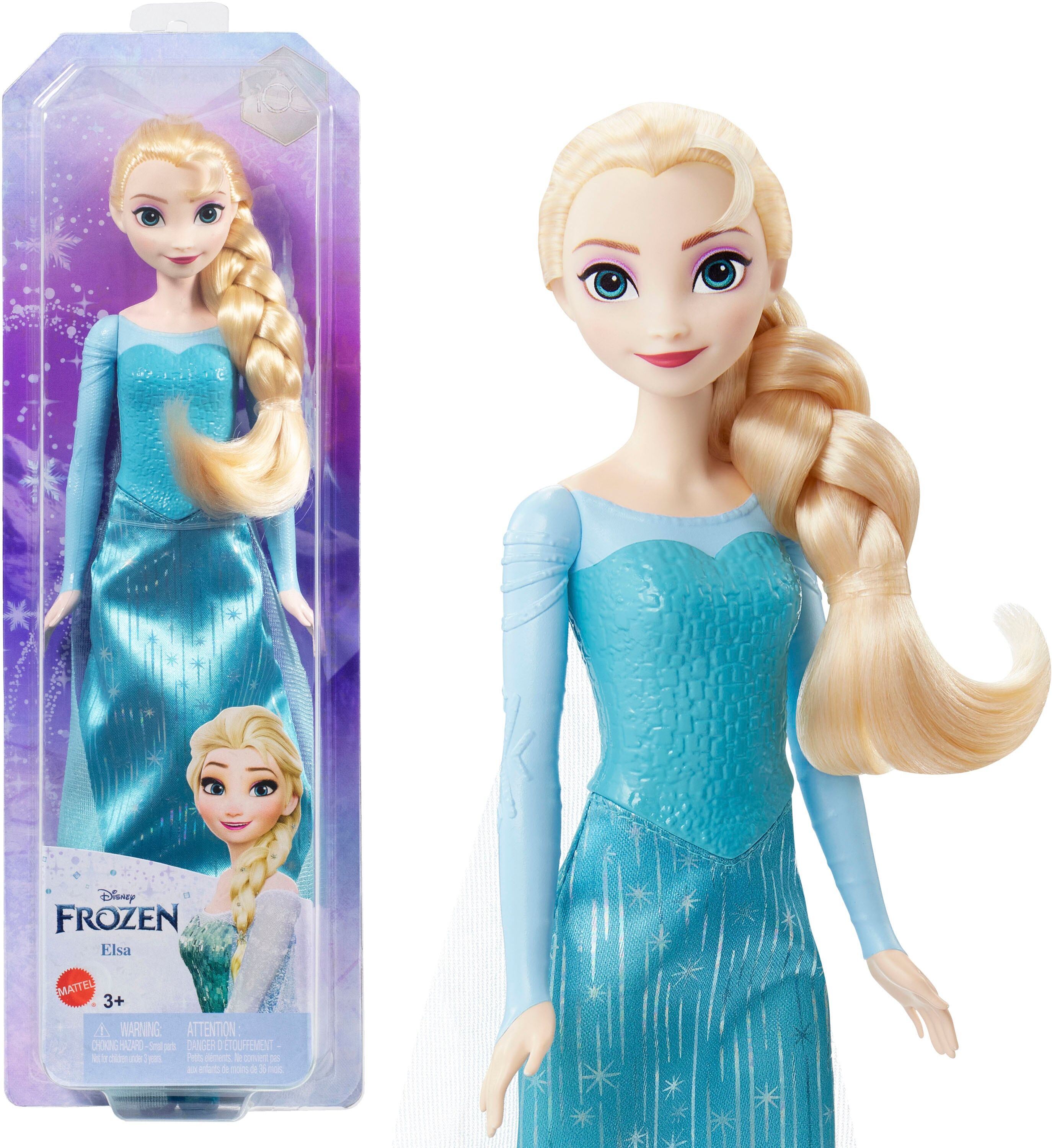 Anziehpuppe MATTEL "Disney Die Eiskönigin, Elsa (Outfit Film 1)", blau, Puppen, Kinder, Anziehpuppe, inklusive Accessoires