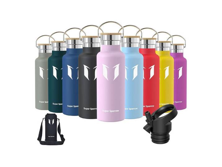 LuxusKollektion Thermoflasche Trinkflasche Edelstahl Auslaufsicher BPAfrei 500 ml Kirschblüten
