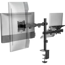 Ewent SOPORTE PORTATIL Y MONITOR 39.6CM (15.6") (Tisch, 32", 12 kg), Monitor Halterung, Schwarz