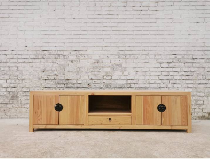 Luxury-Park-Direct Kommode TV-Lowboard aus Massivholz mit minimalistischen Details