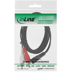 INLINE Cinch/Klinke Kabel, 2x Cinch St/3,5mm Klinke St, 1m