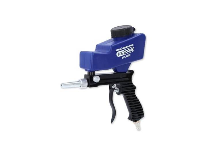 KS Tools Sandstrahlpistole Druckluft 515.1909 260mm I Druckluft Sandstrahlgerät mit integriertem ABS-Vorratsbehälter 600 cm³ I Für Strahlgutkörnung 46 - 100