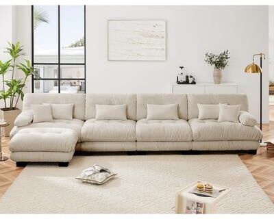 Abrihome "173.2"" Modern Comfy Cloud Couch 4-Seater Modular Sectional Sofa for Living Room"