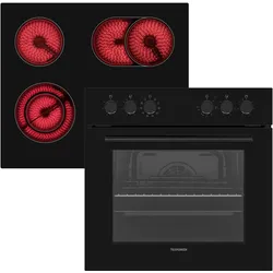 Telefunken ECHS65A-B2, Backofen + Herd Einbau, Schwarz