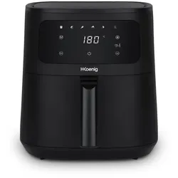 H.Koenig Heißluftfritteuse 4L FRY840, 6 Kochprogramme, Schwarz