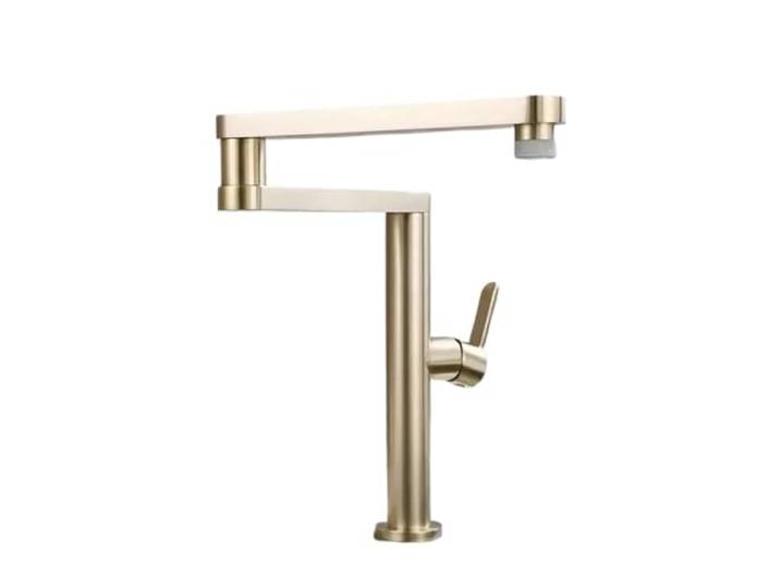 Gebürstetes Gold, faltbarer Topffüller-Wasserhahn, Wandmontage, Messing, Küchenarmatur, faltbarer Messing-Topffüller-Wasserhahn, platzsparend(Brushed Gold)