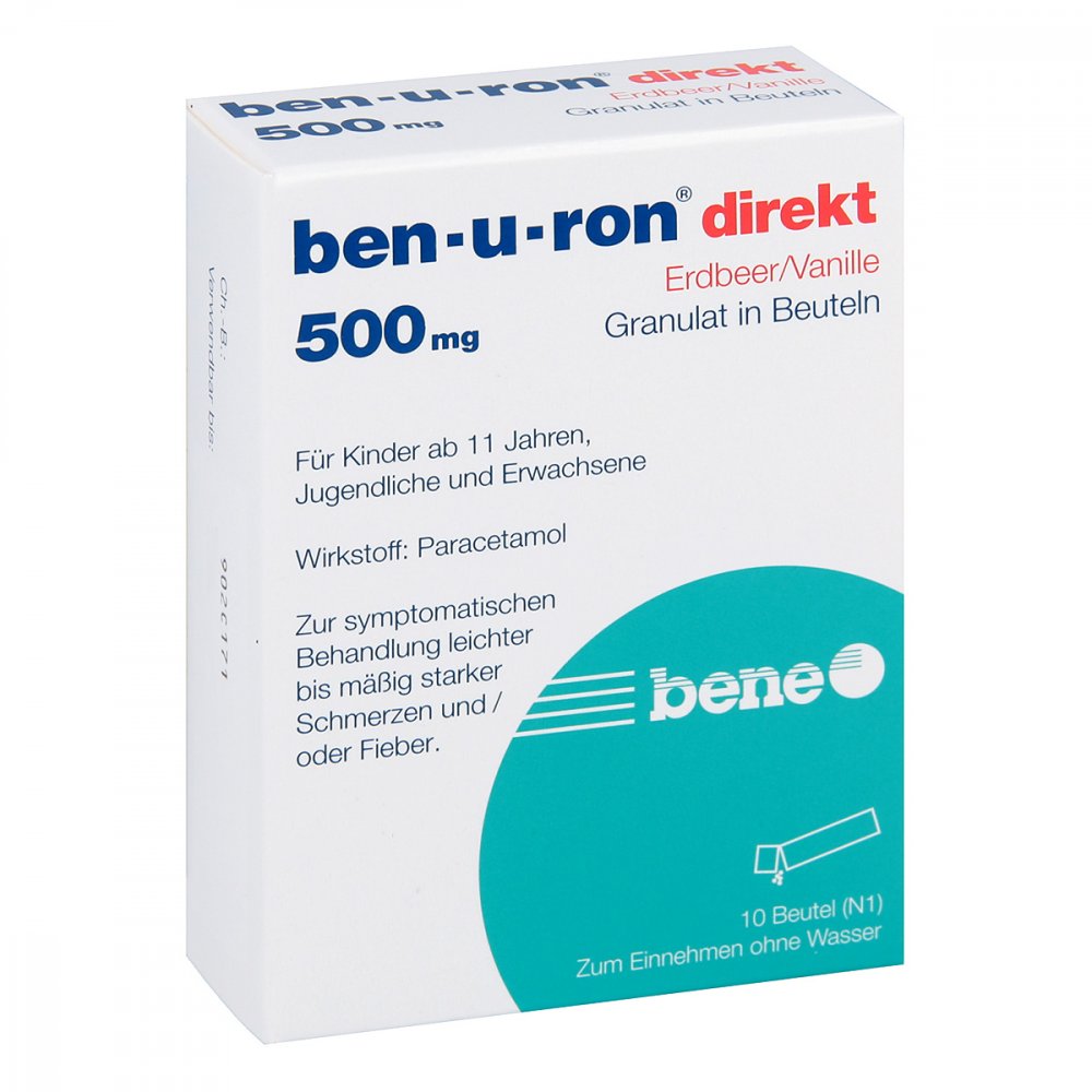 bene Arzneimittel GmbH Ben-u-ron direkt Erdbeer/Vanille 500mg 07728495