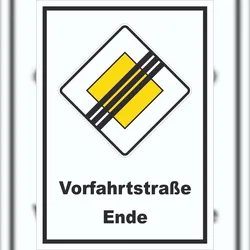 HB-Druck Vorfahrtstraße Ende Schild A2 (420x594mm)