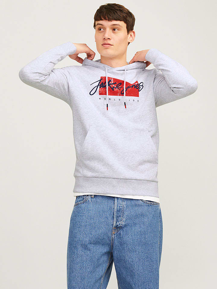 Jack & Jones Hoodie "Whitley" in Hellgrau - XL