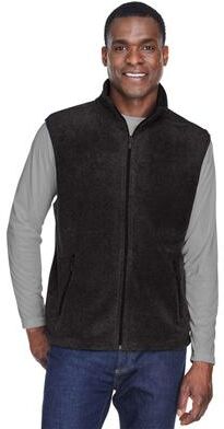 Harriton M985 Fleece Full-Zip Vest in Black size 4XL