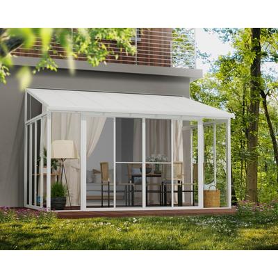 Terrassendach PALRAM - CANOPIA "Canopia SanRemo", weiß, B:205cm T:137cm, Aluminium, Polycarbonat (PC), Terrassenüberdachungen, Wintergartenzubehör Fliegengittertür Weiß