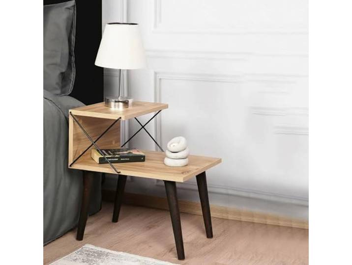 Dmora Nachttisch Astraea 50x40x55h cm Braun, Braun Regal