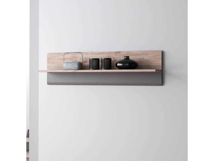 Étagère murale Matériau : Bois manufacturé Surface en bois : Plaxé Marron/Gris 140 x 37 x 22cm