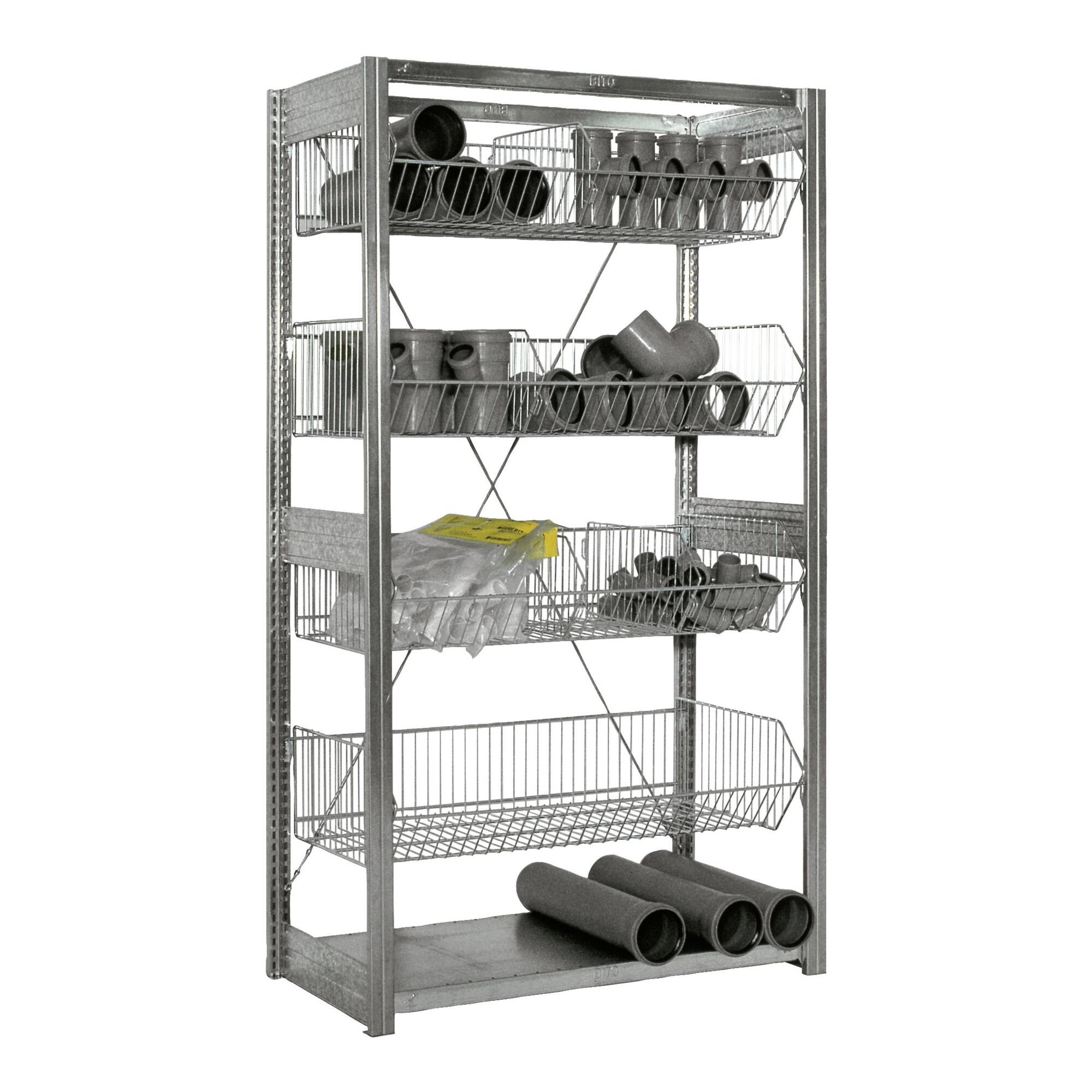 Bito Fachbodenregal Gitterkörbe L1058xH2200xT524 mm (53056)