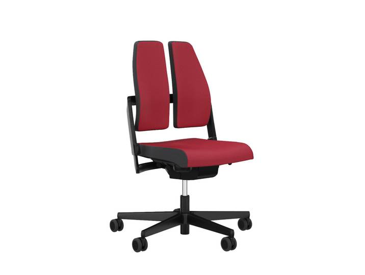 Office chair SitagXilium DuoBack swissmade without armrests, Red, New, Ergonomic chair - ideal for flexible working