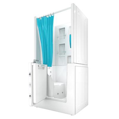 AcquaVapore Seniorendusche und Kombination Wanne mit Whirlpool S02D-WP-A-L 78x100x205cm
