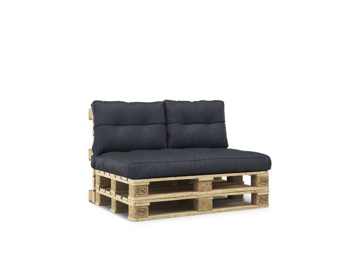 Palettenlounge MELIDE inkl. Kissen schwarz