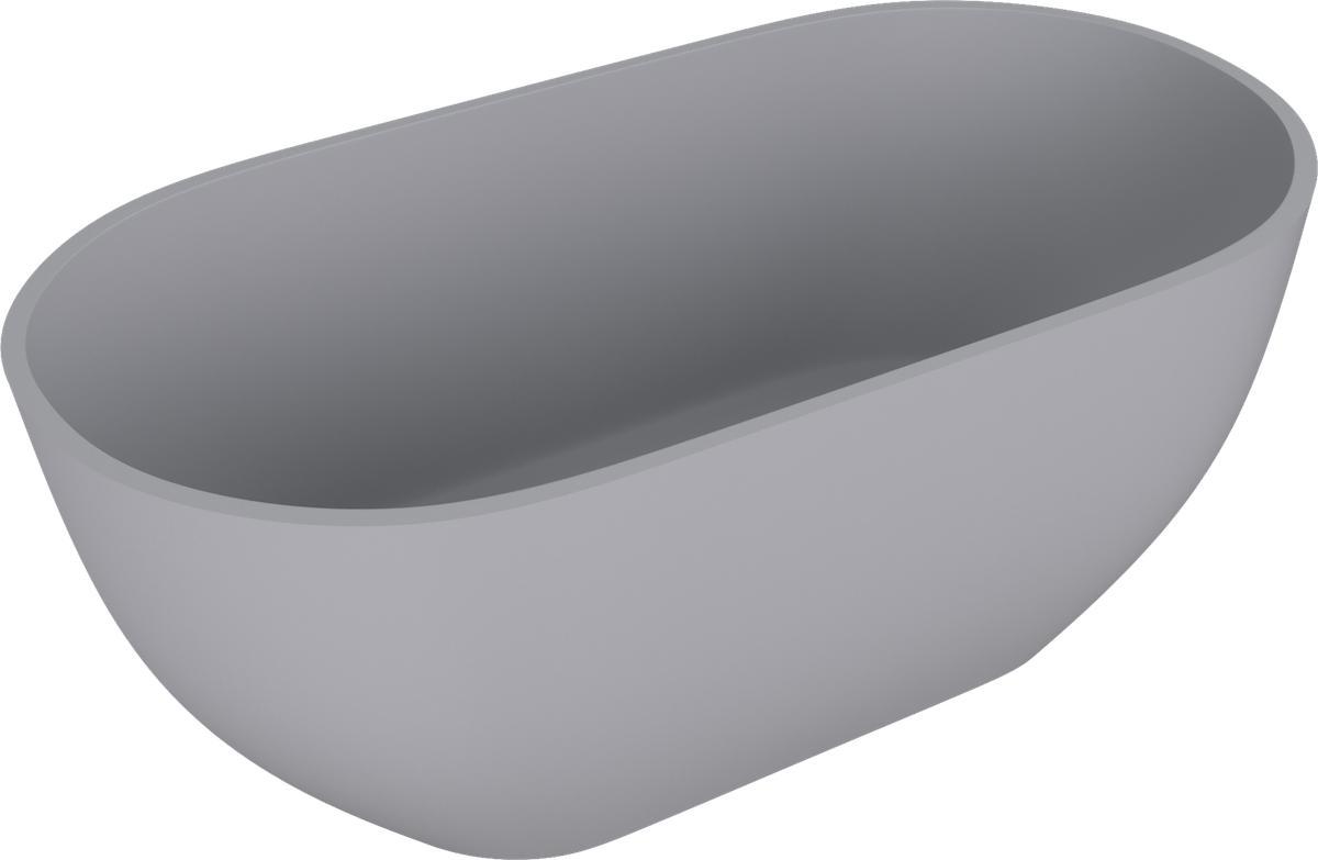 Polysan REDUTA Freistehende Badewanne, Gussmarmor 150x75x58cm, Grau matt