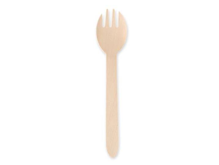 2000 Stück NATUREStar Göffel Holz, FSC® 100%, natur, L: 16 cm, Karton, Einwegbesteck Holzlöffel, Holzbesteck, Holzgabel, Einweg Göffel, Eimal Göffel