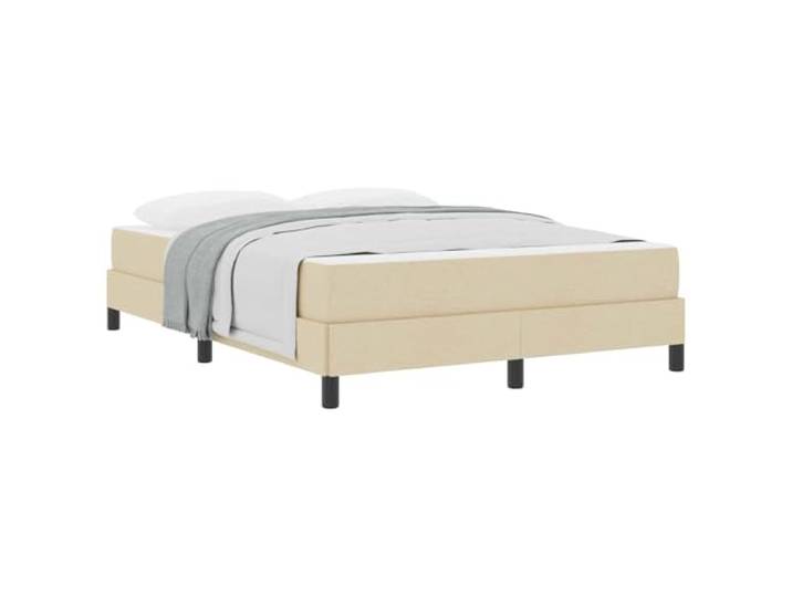KKgypkn Boxspringbett mit Taschenfedermatratze Creme 140 x 200 cm Stoff, Boxspringbett 140x200 mit Matratze und Lattenrost