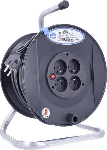 AS Schwabe 811102 FR Kabeltrommel 40m Schwarz Schutzkontakt-Stecker