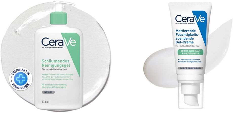 CeraVe Set für ölige Haut: Reinigung & Mattierende Gel-Creme 473+52ml