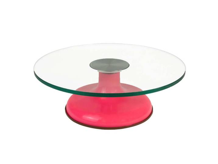 Intirilife Kuchenplatte, Rosa, Glas, 30x10x30 cm, leicht zu reinigen, Geschirr, Tischkultur & Serviergeschirr, Servierplatten