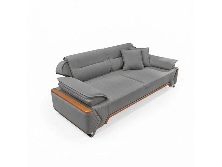 JVmoebel 3-Sitzer Exquisites weißes Sofa mit hochwertiger Polsterung und Edelstahlfüßen, 1 Teile, Made in Europa