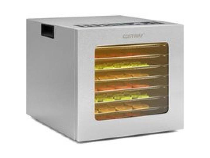 GOPLUS Deshydrateur Alimentaire 850W 8 Plateaux en Acier Inoxydable Température 35-75℃ Minuteur 48H Circulation dAir à 360°