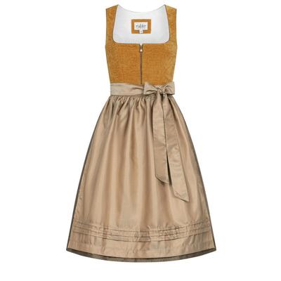 Dirndl NÜBLER "Dirndl Midi Kira", Damen, Gr. 34, EURO, gelb, Obermaterial: 100% Polyester PES., Kleider