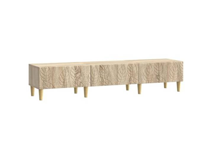 GKHPYURE TV-Schrank 147 x 34,5 x 30 cm Eiche Sonoma Holz Engineered 3 Schubladen, Holz, Eukalyptus-Beine, Vintage-Stil, Tragkraft 60 kg, Beinhöhe 10 cm