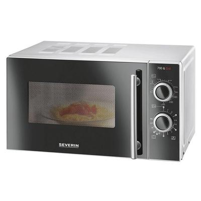 Severin MW 7771 Mikrowelle Schwarz/Silber 700W Grillfunktion, Timerfunktion