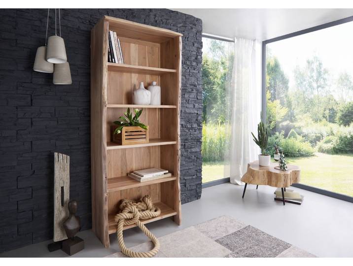 Regal Akazie 81x45x204 natur lackiert PURE ACACIA #106