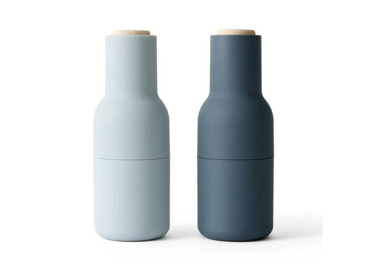 Audo Copenhagen Moulin à poivre et à sel Bottle Grinder lot de 2 Blues (couvercle en hêtre)