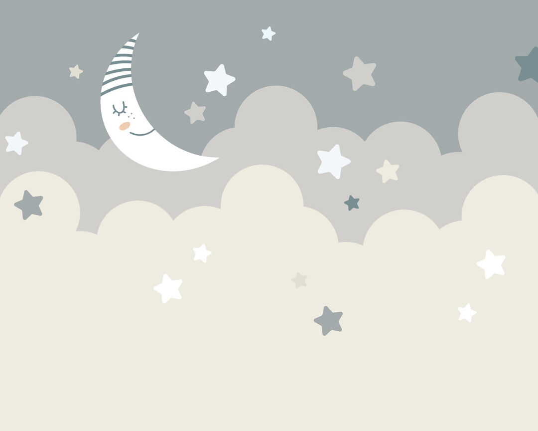 Zoomie Kids Holmes Wall Mural Grey/White 240cm L x 300cm W