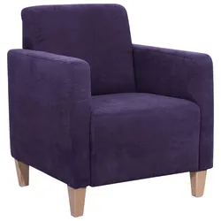 SESSEL Karol Bezug Veloursstoff Buche natur / violett