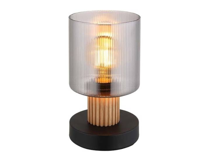 Tischleuchte Tischlampe Schlafzimmerlampe Leselampe Glas rauch H 21 cm