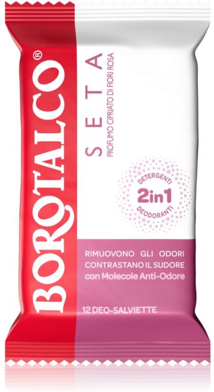 Borotalco Soft Talc & Pink Flower Deo Wipes lingettes humides rafraîchissantes pour les jambes, le corps et les aisselles 12 pcs