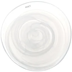 Avet Set mit 6 weißen, unregelmäßig geformten Glastellern, Durchmesser 26 cm, Kollektion White dk340026-white