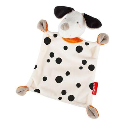 Sigikid 43594 - Baby Schnuffeltuch Dalmatiner Dotson, weiß/schwarz, Microplüsch-Stoff