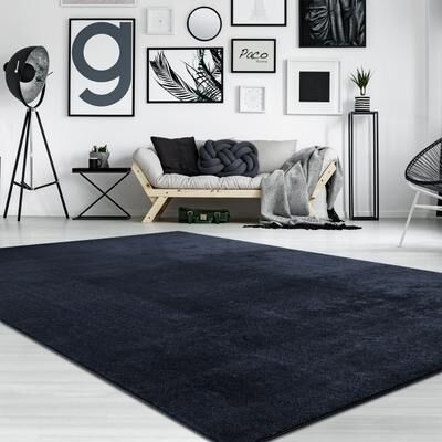 Paco Home Soft Washable Area Rug with Anti-Slip Backing in solid Colors