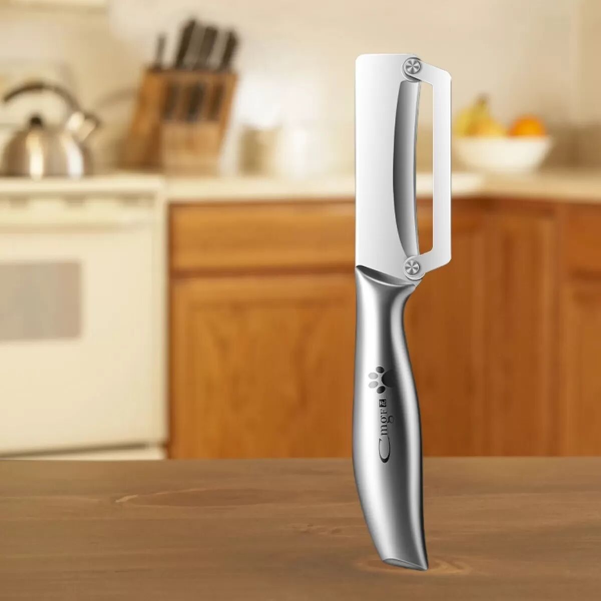 INF Éplucheur tout acier en inox - Éplucheur de cuisine multifonction pour pommes de terre, asperges, fruits et melon d'hiver