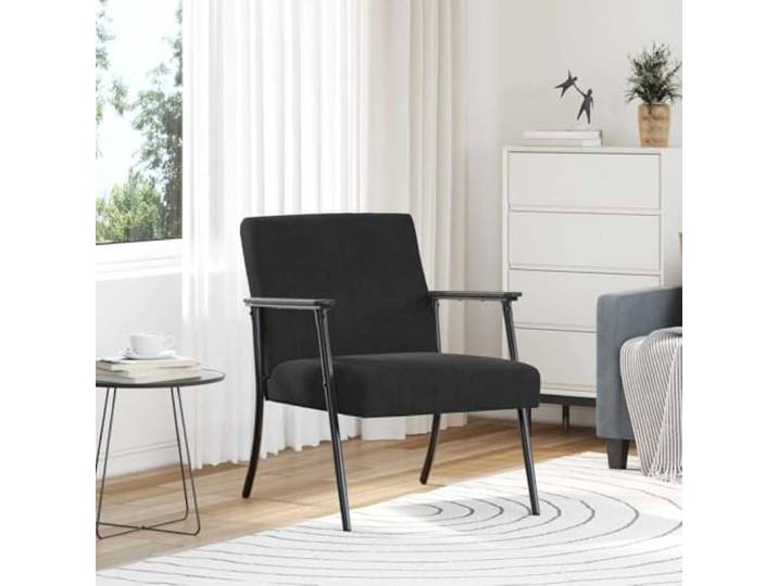 Elegant Sessel Schwarz Samt mit Schaumstoffpolsterung und Sperrholzrahmen Modernes Design, weicher Samtbezug, ergonomische Schaumstofffüllung, stabiler Sperrholzrahmen, einfache Pflege
