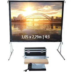 KIMEX - Koffer-Leinwand 3,05 x 2,29m - Format 4:3 - Leinwand Rückseite