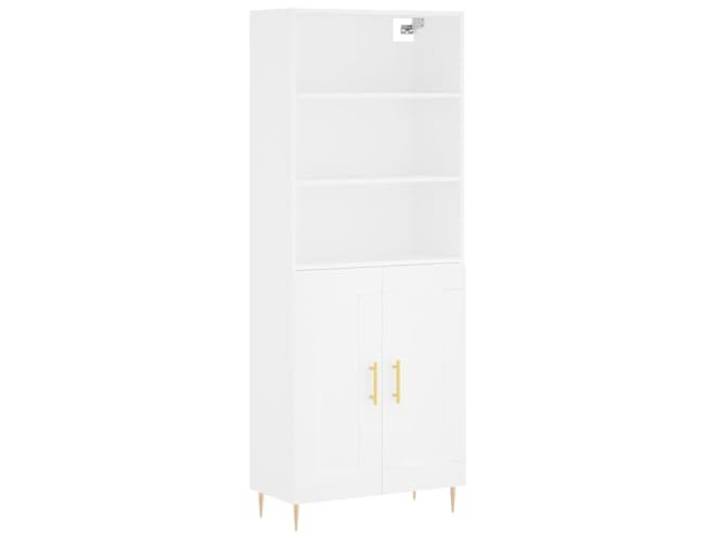 Kaorsrow Highboard Weiß 69,5x34x180 cm Schrank mit Metallfüßen Elegantes Highboard für Wohnzimmer und Flur, bietet reichlich Stauraum hinter verschlossenen Türen auf Metallfüßen.