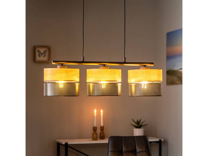 Hängeleuchte Nicol TK Lighting, dimmbar, Holz hell, für Wohn- / Esszimmer, Modern